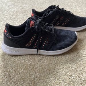 Gently Worn ladies adidas shoes. Black, orange, dark green. 9.5